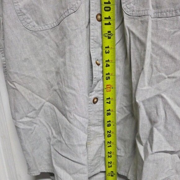 Basic Equipment Men’s XL Grey Solid Button-up Shirt Vintage C - Picture 6 of 9